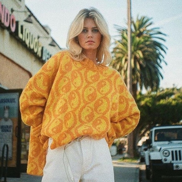 FREE PEOPLE Yin Yang Sweater In Yellow - Picture 1 of 13